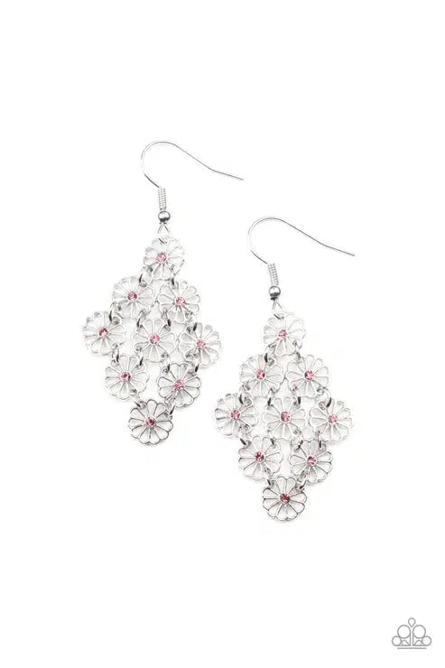 Bustling Blooms Purple Earrings - Paparazzi Accessories- lightbox - CarasShop.com - Paparazzi Jewelry by Cara Jewels