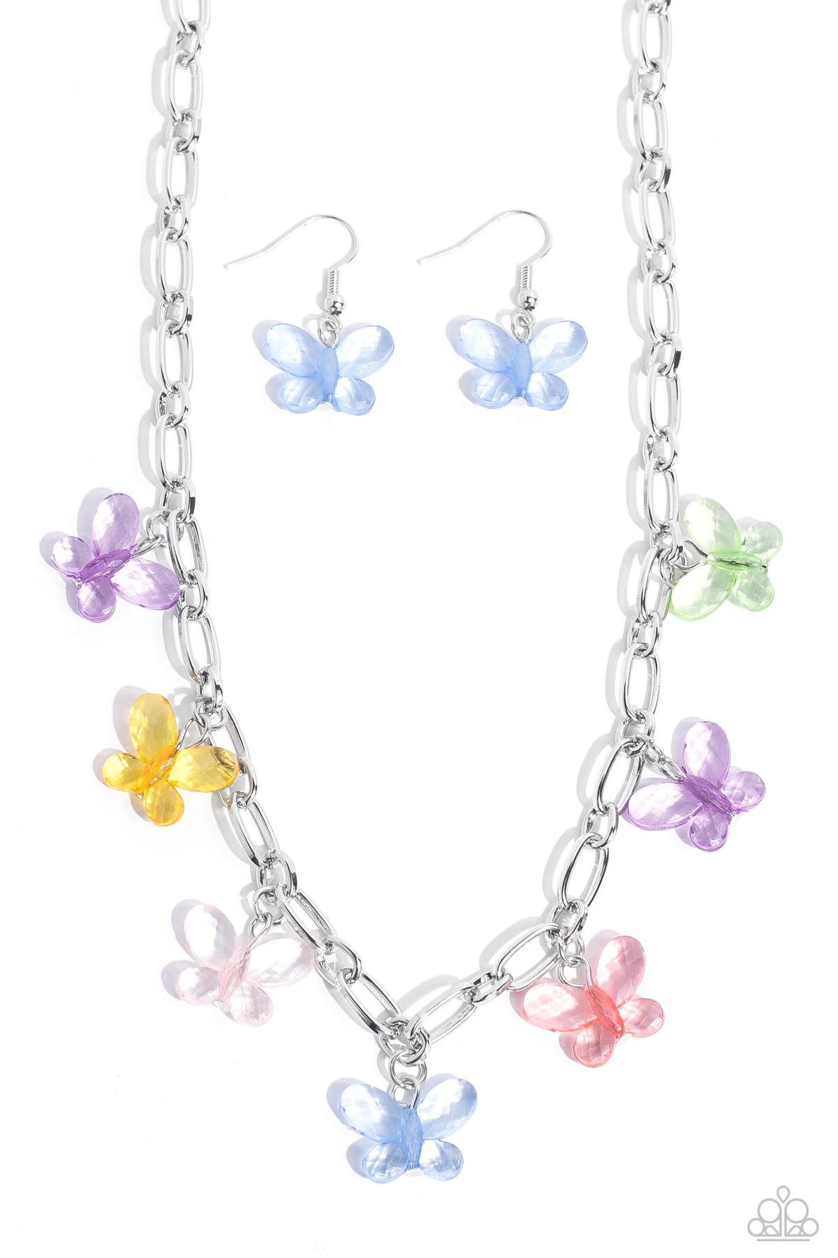 Butterfly Balance Multi Necklace - Paparazzi Accessories- lightbox - CarasShop.com - Paparazzi Jewelry by Cara Jewels