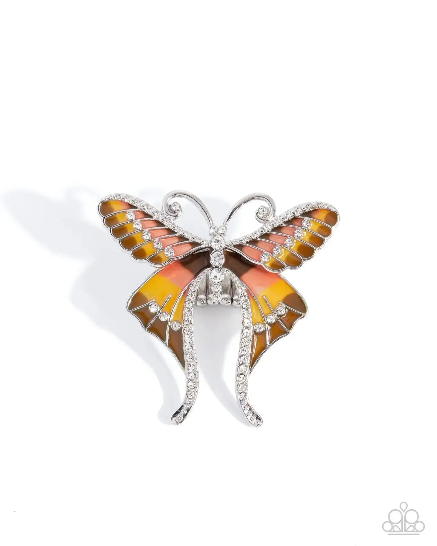 Butterfly Battalion Brown Ring - Paparazzi Accessories- lightbox - CarasShop.com - Paparazzi Jewelry by Cara Jewels