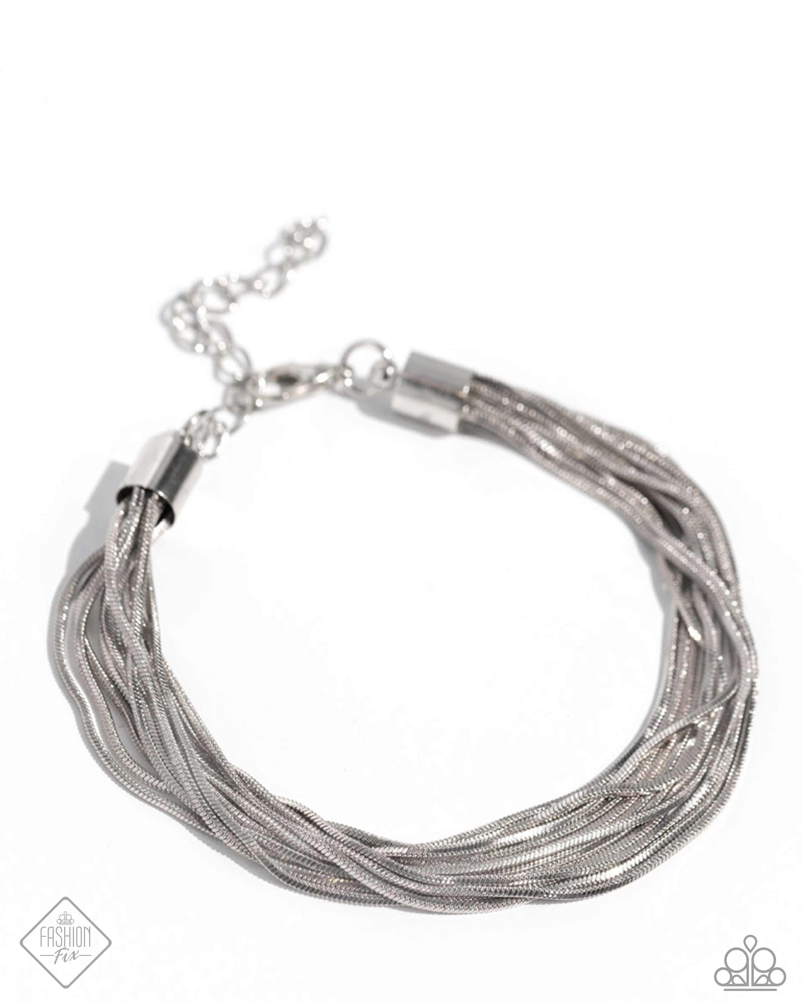 By a Show of STRANDS Silver Bracelet - Paparazzi Accessories- lightbox - CarasShop.com - Paparazzi Jewelry by Cara Jewels