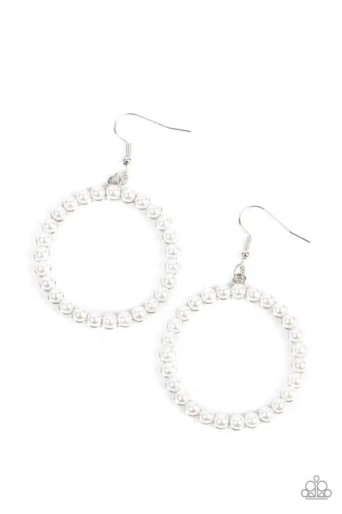 Can I Get A Hallelujah White Earrings - Paparazzi Accessories- lightbox - CarasShop.com - Paparazzi Jewelry by Cara Jewels