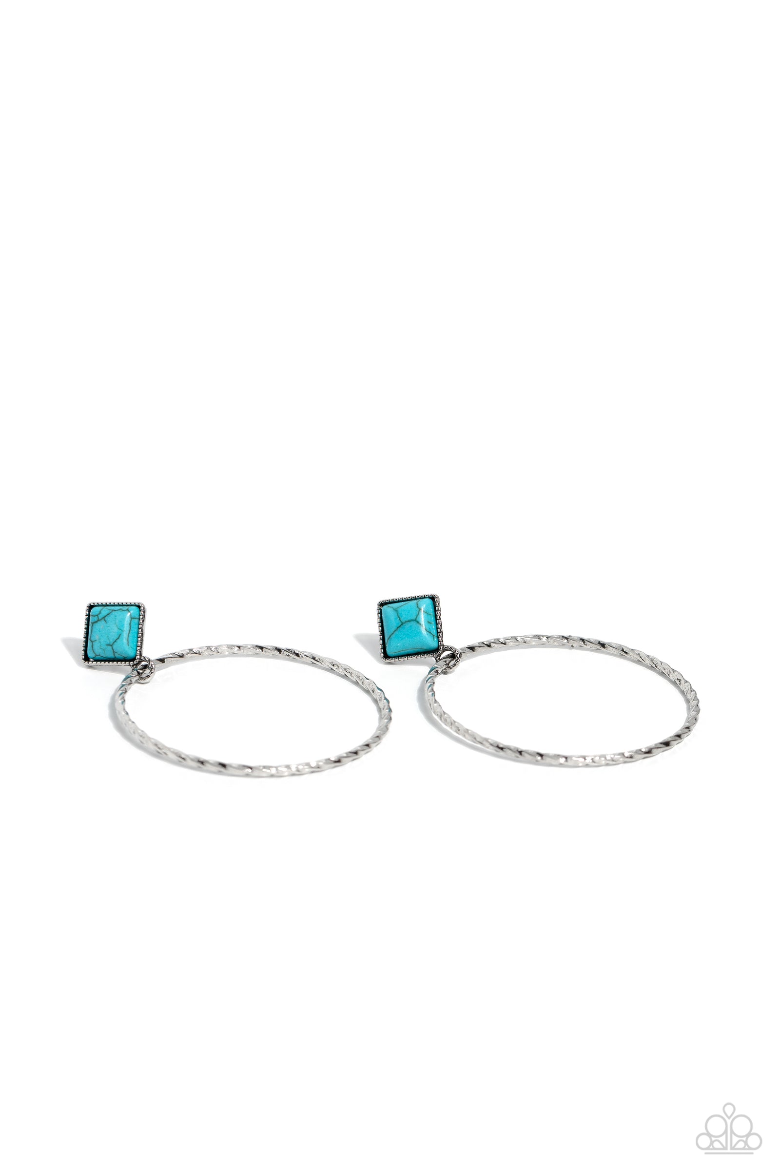 Canyon Circlet Blue Earring - Paparazzi Accessories- lightbox - CarasShop.com - Paparazzi Jewelry by Cara Jewels
