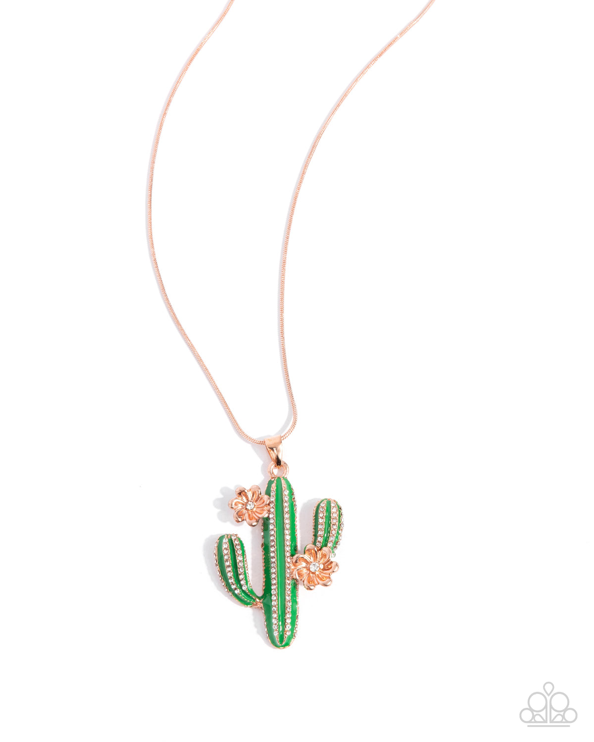 Carefree Cactus Copper Necklace - Paparazzi Accessories- lightbox - CarasShop.com - Paparazzi Jewelry by Cara Jewels