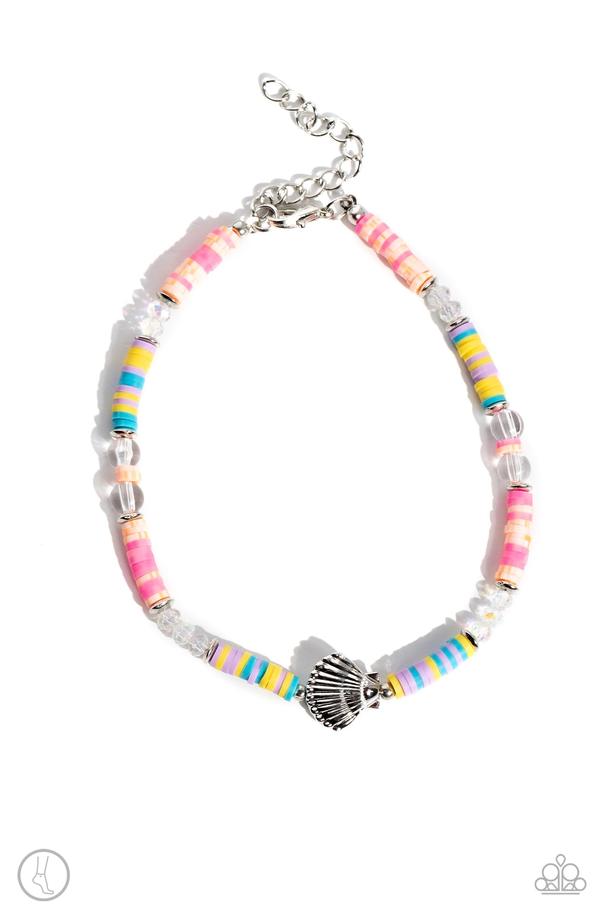 Carefree Coral Multi Anklet - Paparazzi Accessories- lightbox - CarasShop.com - Paparazzi Jewelry by Cara Jewels