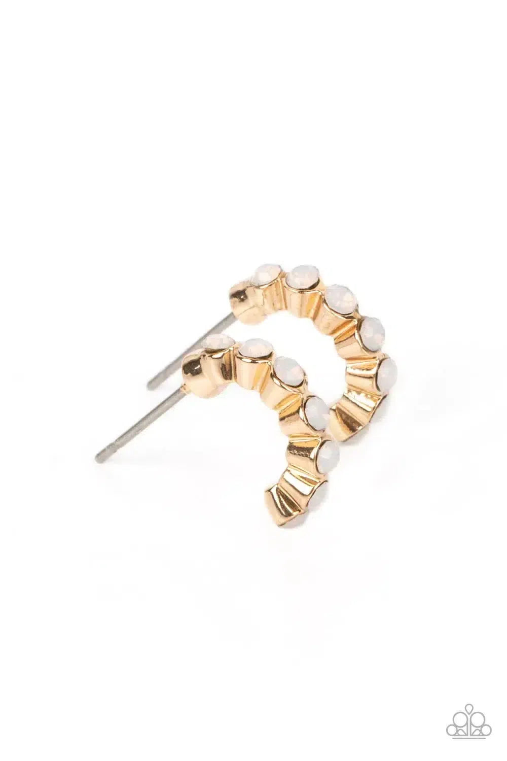 Carefree Couture Gold Earrings - Paparazzi Accessories- lightbox - CarasShop.com - Paparazzi Jewelry by Cara Jewels