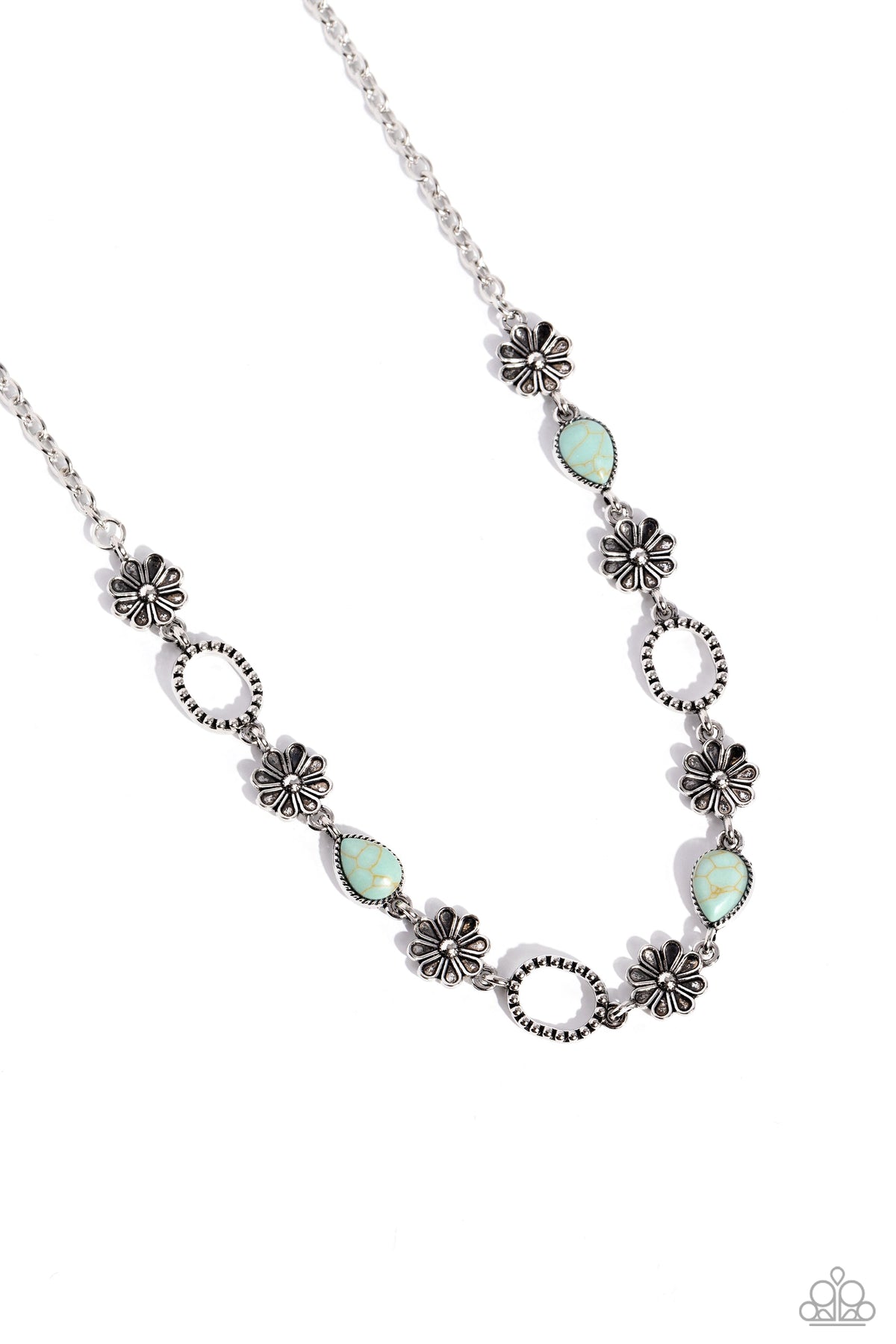 Casablanca Chic Blue Stone Necklace - Paparazzi Accessories- lightbox - CarasShop.com - Paparazzi Jewelry by Cara Jewels