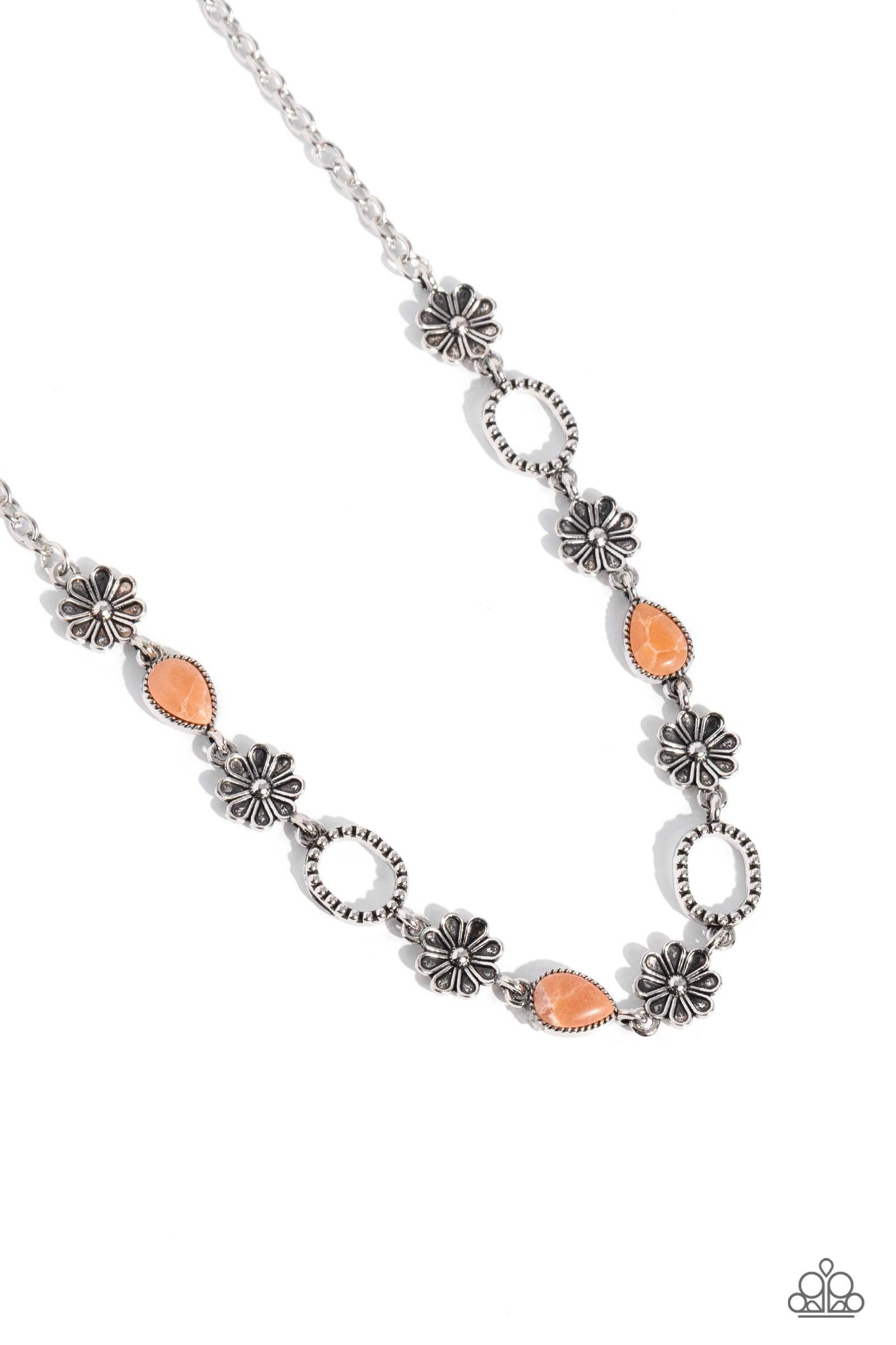 Casablanca Chic Orange Stone Necklace - Paparazzi Accessories- lightbox - CarasShop.com - Paparazzi Jewelry by Cara Jewels