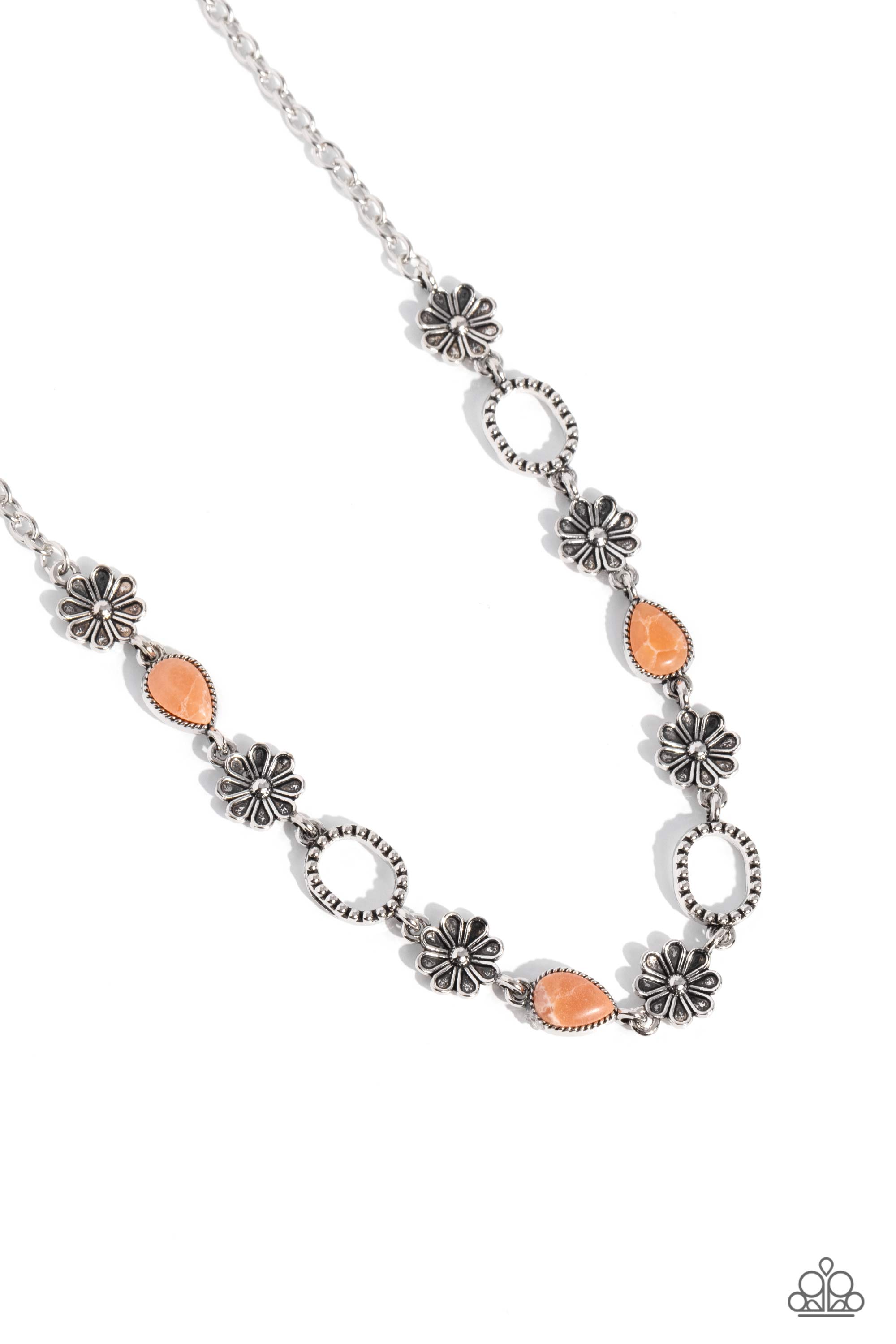 Casablanca Chic Orange Stone Necklace - Paparazzi Accessories- lightbox - CarasShop.com - Paparazzi Jewelry by Cara Jewels
