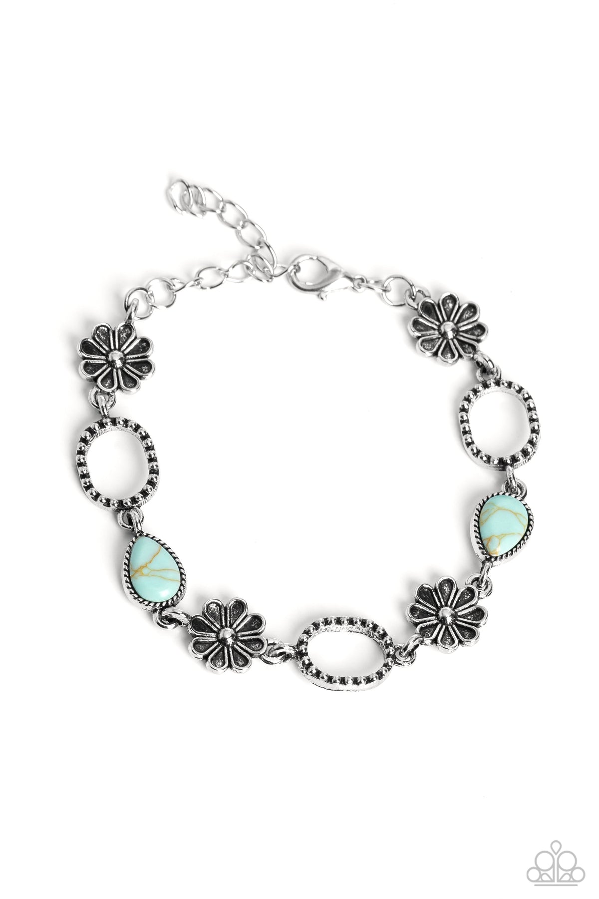 Casablanca Craze Blue Stone Bracelet - Paparazzi Accessories- lightbox - CarasShop.com - Paparazzi Jewelry by Cara Jewels