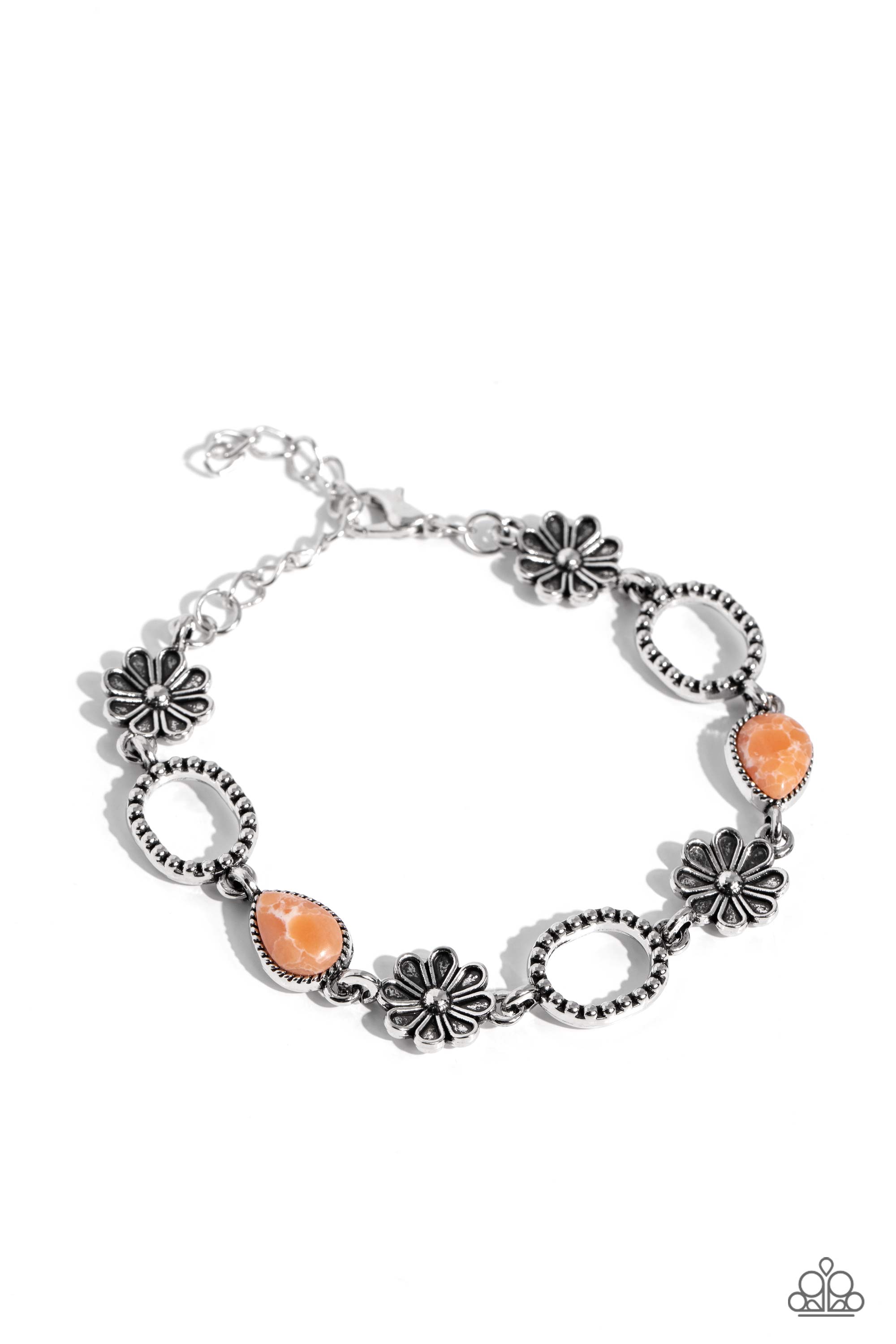 Casablanca Craze Orange Stone Bracelet - Paparazzi Accessories- lightbox - CarasShop.com - Paparazzi Jewelry by Cara Jewels