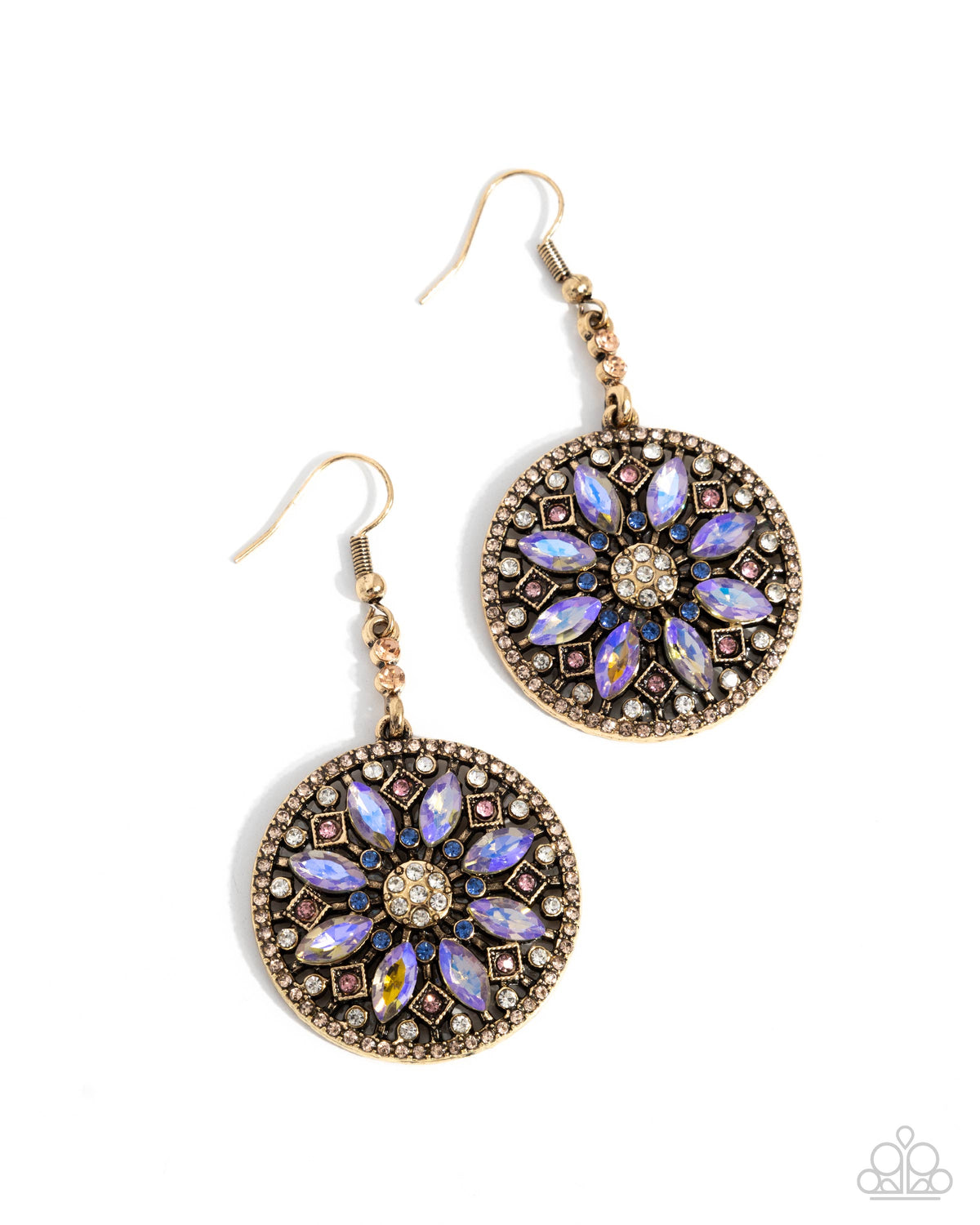 Cathedral Chic Multi Rhinestone Earrings - Paparazzi Accessories- lightbox - CarasShop.com - Paparazzi Jewelry by Cara Jewels