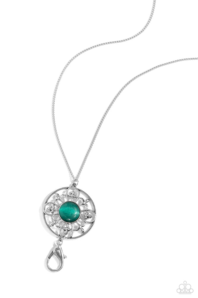 Celestial Compass Green Lanyard - Paparazzi Accessories- lightbox - CarasShop.com - Paparazzi Jewelry by Cara Jewels