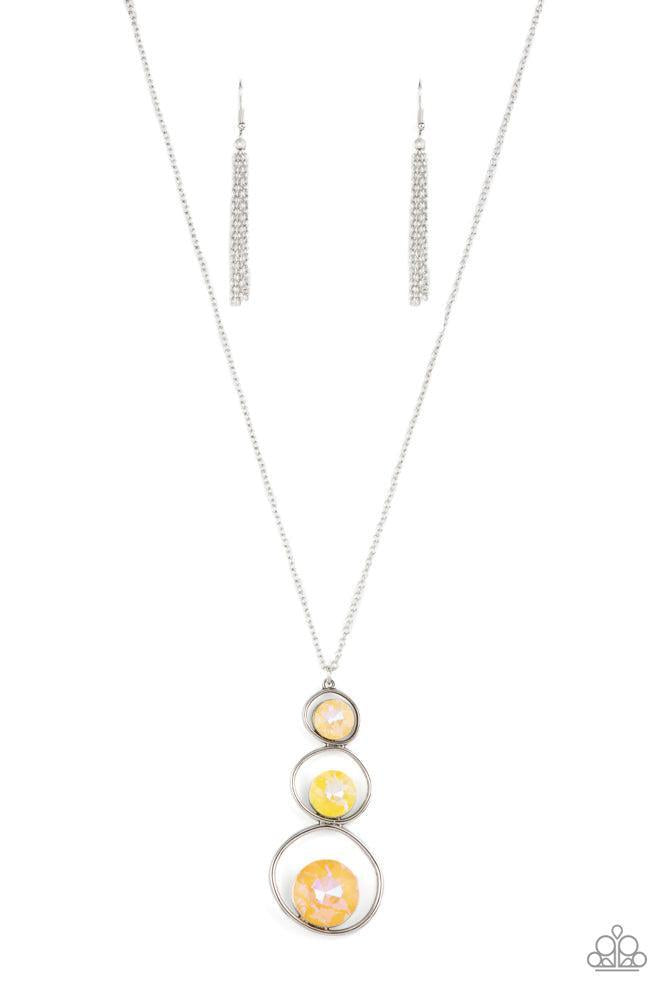 Celestial Courtier Yellow Necklace - Paparazzi Accessories- lightbox - CarasShop.com - Paparazzi Jewelry by Cara Jewels