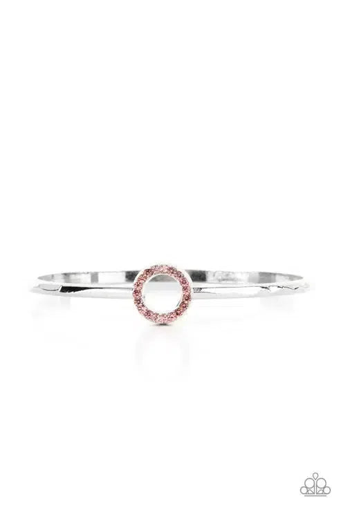 Center COUTURE Pink Bracelet - Paparazzi Accessories- lightbox - CarasShop.com - Paparazzi Jewelry by Cara Jewels