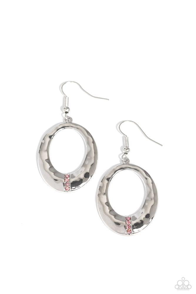 Center Stage Classic Pink Earrings - Paparazzi Accessories- lightbox - CarasShop.com - Paparazzi Jewelry by Cara Jewels