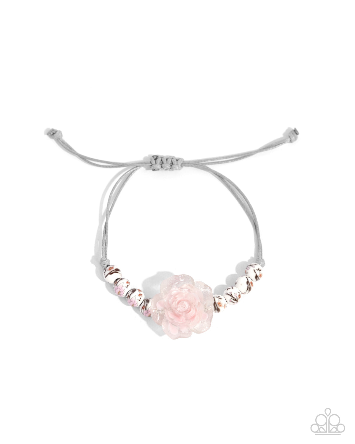 Ceramic Chic Pink Flower Urban Bracelet - Paparazzi Accessories- lightbox - CarasShop.com - Paparazzi Jewelry by Cara Jewels