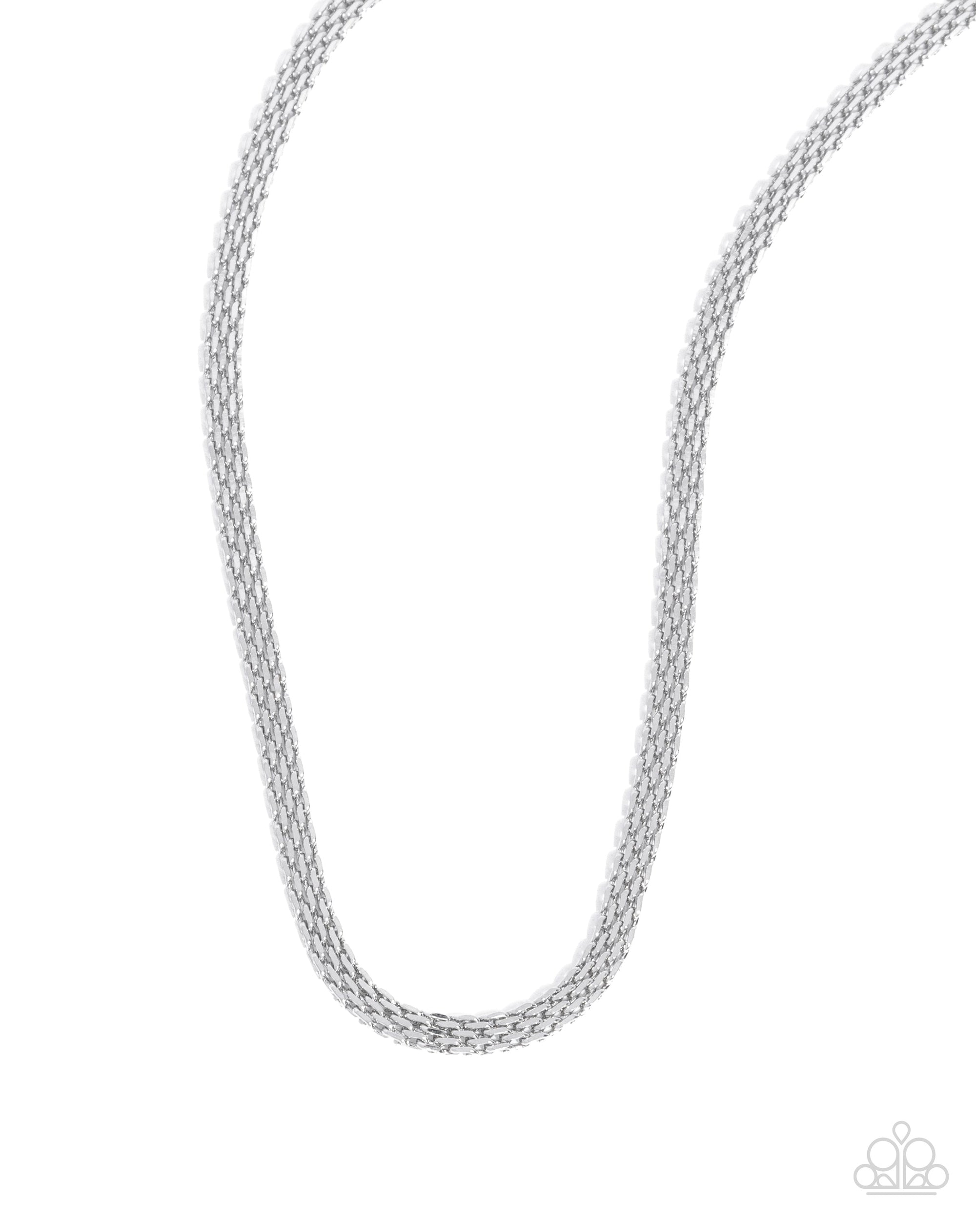 Chained Character Men's Silver Necklace - Paparazzi Accessories- lightbox - CarasShop.com - Paparazzi Jewelry by Cara Jewels