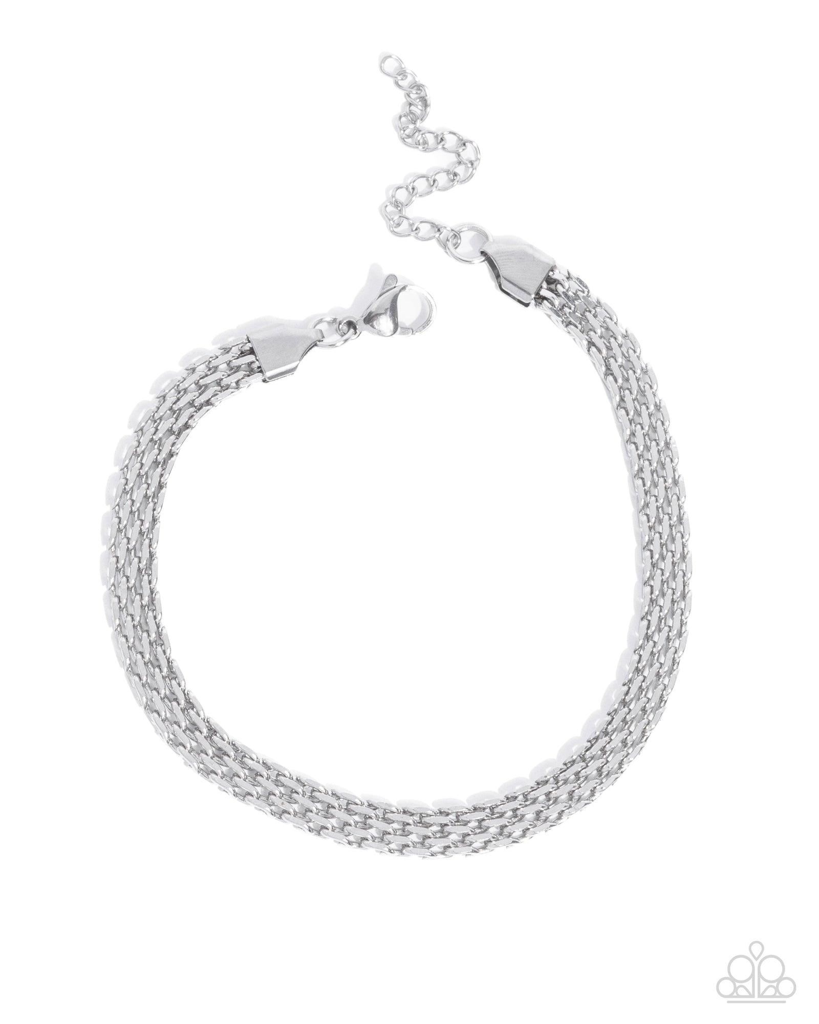 Chained Constitution Men's Silver Bracelet - Paparazzi Accessories- lightbox - CarasShop.com - Paparazzi Jewelry by Cara Jewels