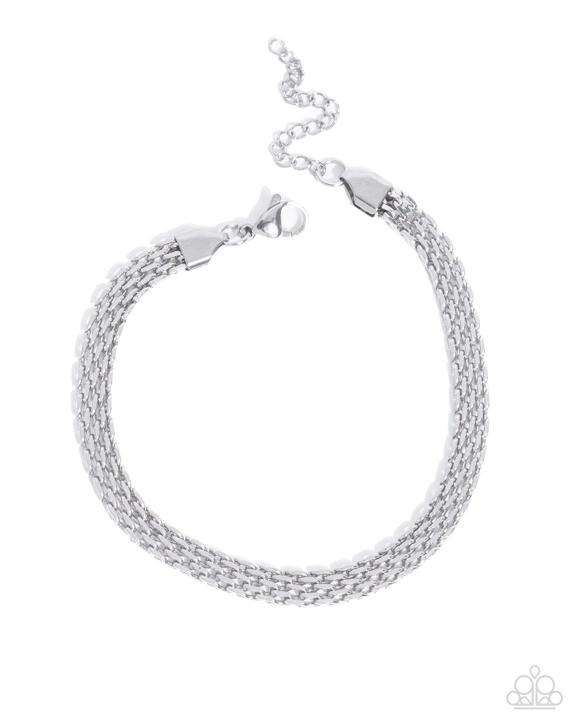 Chained Constitution Men's Silver Bracelet - Paparazzi Accessories- lightbox - CarasShop.com - Paparazzi Jewelry by Cara Jewels