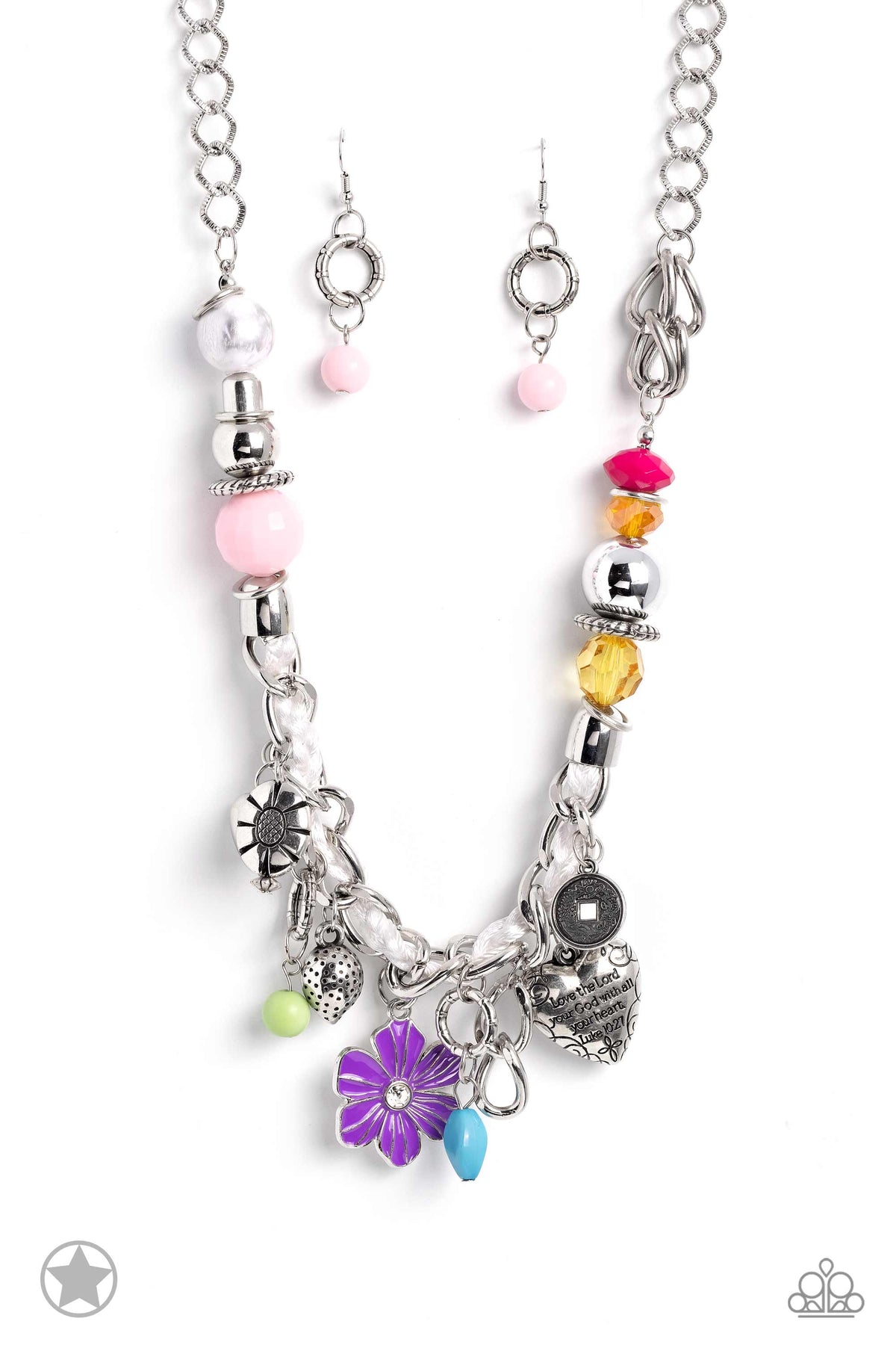 Charmed, I Am Sure Multi Charm Necklace - Paparazzi Accessories- lightbox - CarasShop.com - Paparazzi Jewelry by Cara Jewels