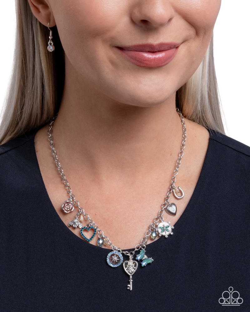 Charming Century Green Necklace - Paparazzi Accessories- on model - CarasShop.com - Paparazzi Jewelry by Cara Jewels