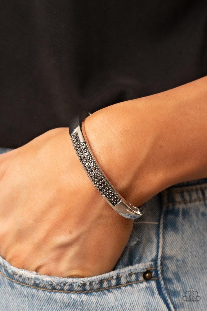 Chart-Topping Twinkle Silver Bracelet - Paparazzi Accessories- on model - CarasShop.com - Paparazzi Jewelry by Cara Jewels