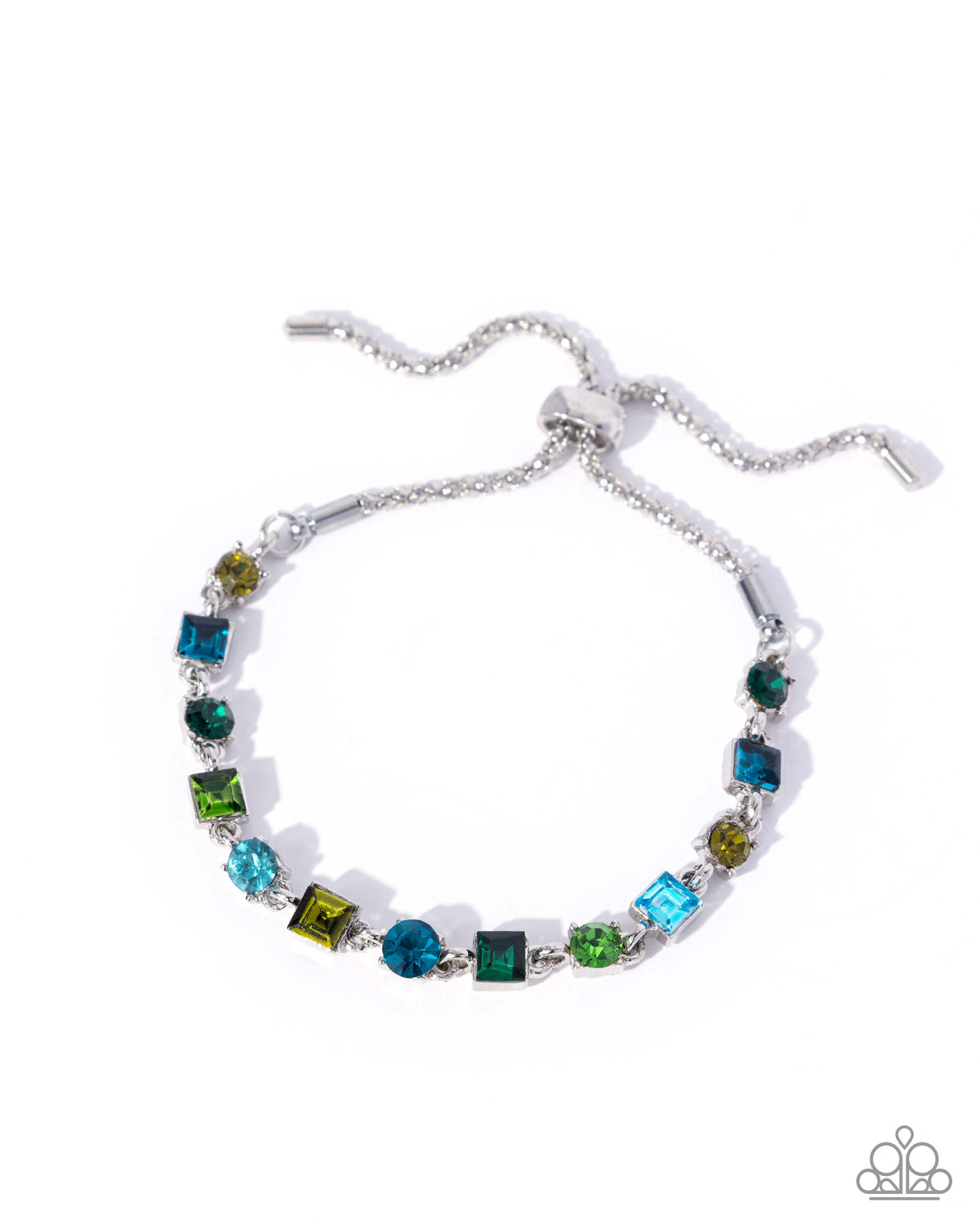Checking for Chic Green & Blue Gem Bracelet - Paparazzi Accessories- lightbox - CarasShop.com - Paparazzi Jewelry by Cara Jewels
