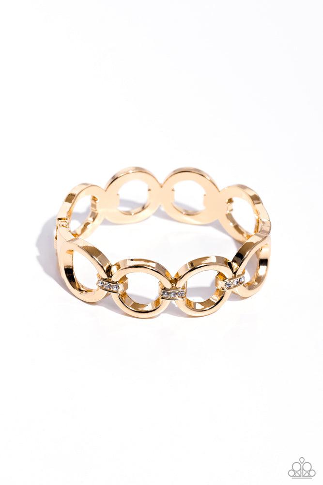 Chic Collection Gold Bracelet - Paparazzi Accessories- lightbox - CarasShop.com - Paparazzi Jewelry by Cara Jewels