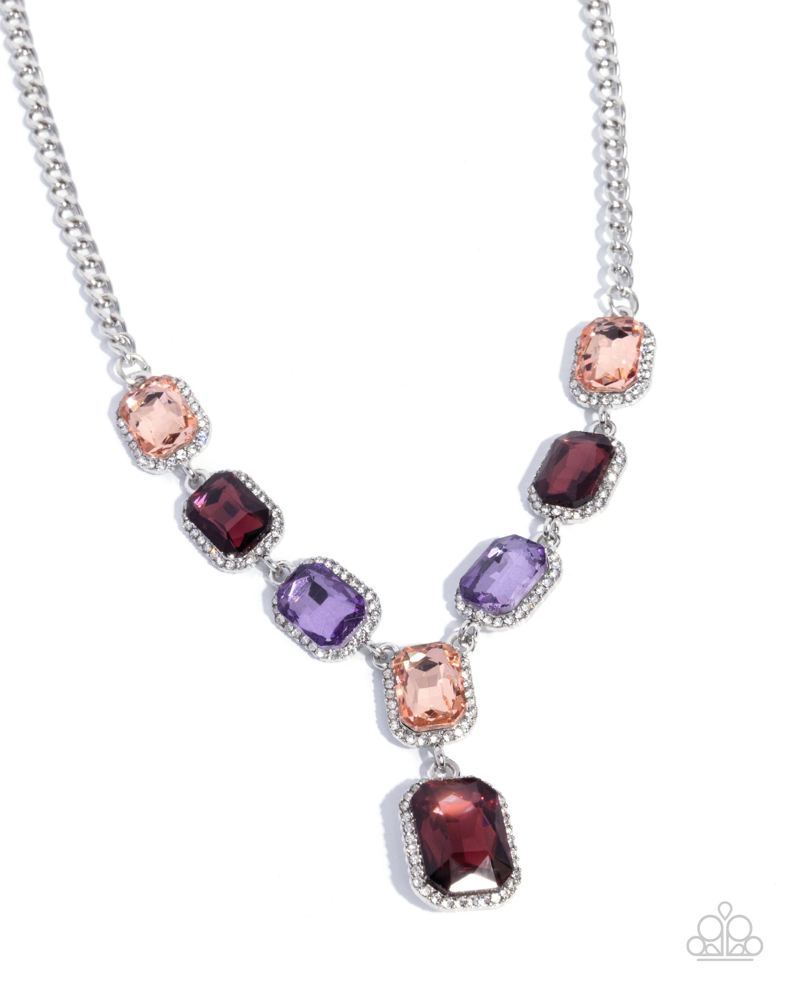 Chic Collision Purple & Multi Gem Necklace - Paparazzi Accessories- lightbox - CarasShop.com - Paparazzi Jewelry by Cara Jewels