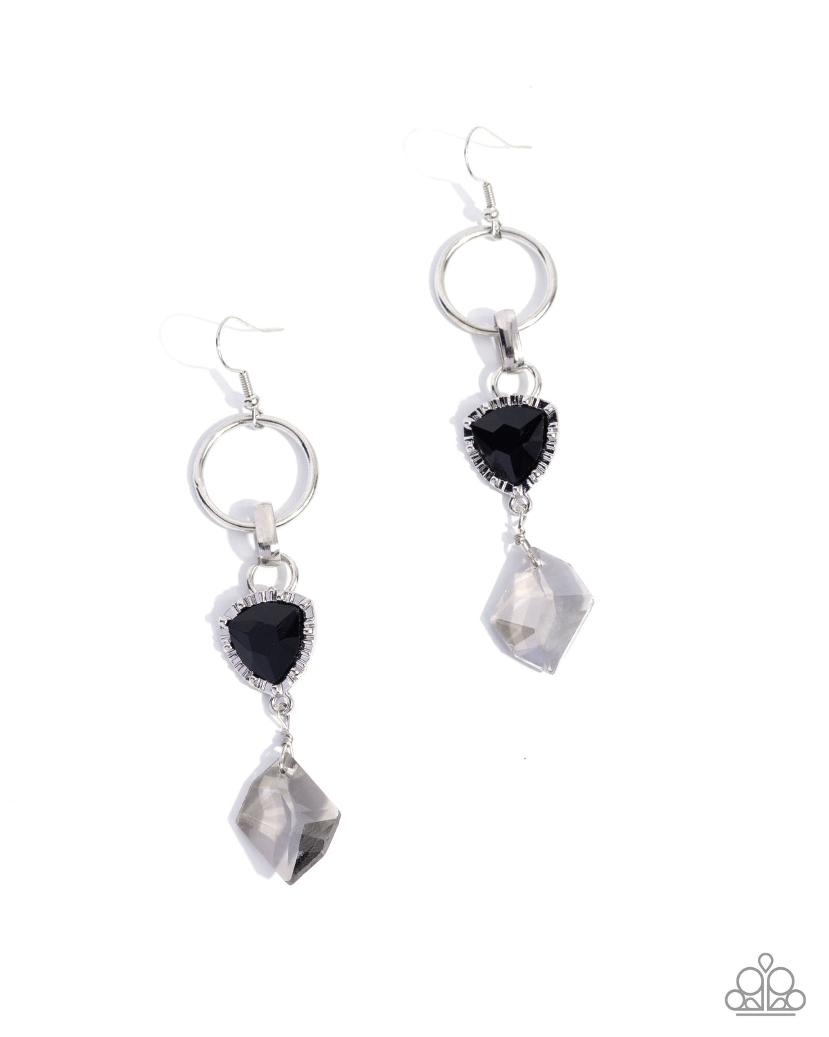 Chiseled Clarity Black Earrings - Paparazzi Accessories- lightbox - CarasShop.com - Paparazzi Jewelry by Cara Jewels
