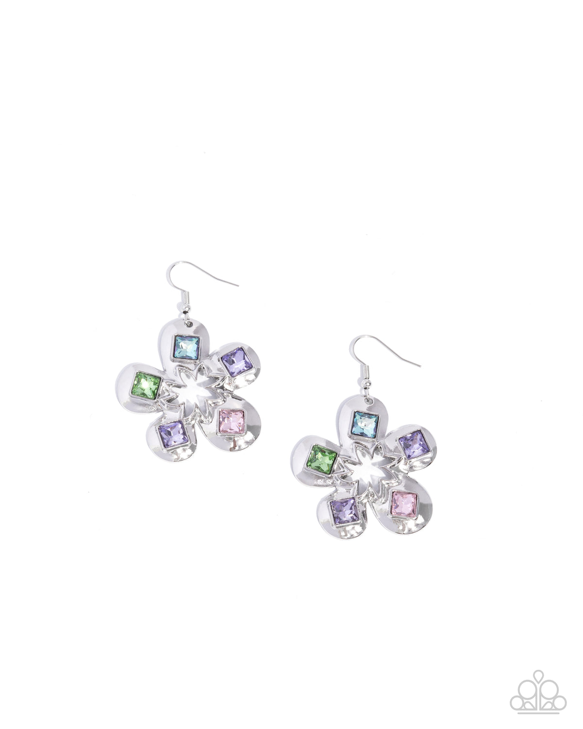 Circus Conservatory Purple & Multi Rhinestone Earrings - Paparazzi Accessories- lightbox - CarasShop.com - Paparazzi Jewelry by Cara Jewels