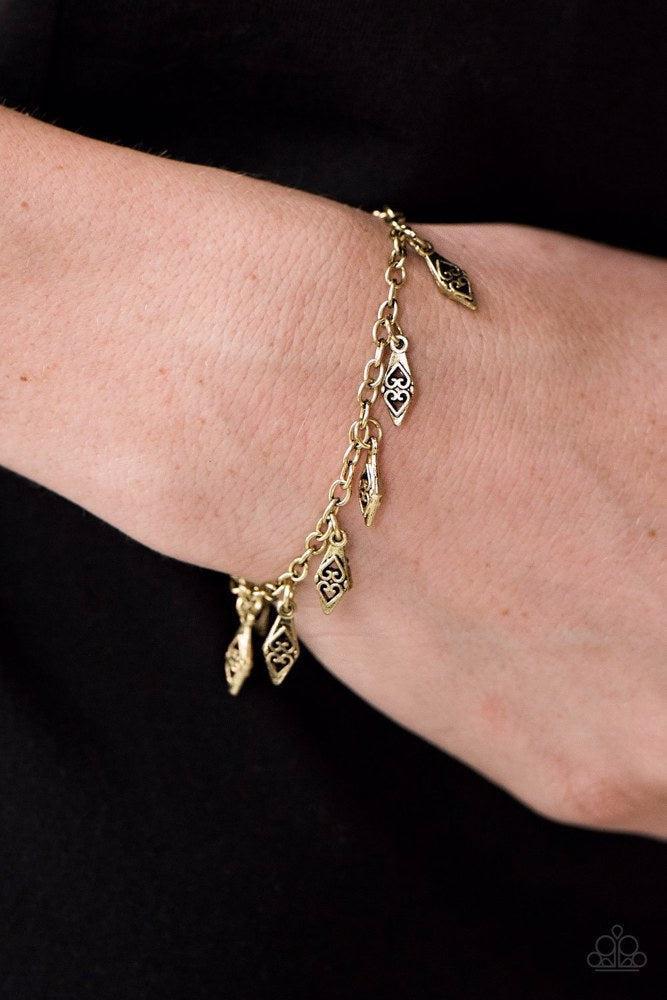 City Chic Brass Bracelet - Paparazzi Accessories- on model - CarasShop.com - Paparazzi Jewelry by Cara Jewels