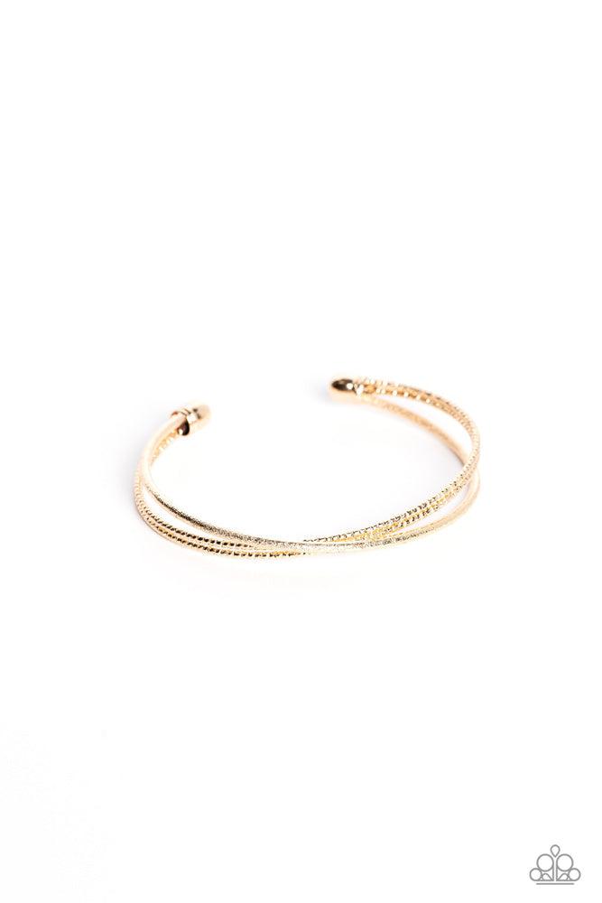 Coachella Curls Gold Bracelet - Paparazzi Accessories- lightbox - CarasShop.com - Paparazzi Jewelry by Cara Jewels