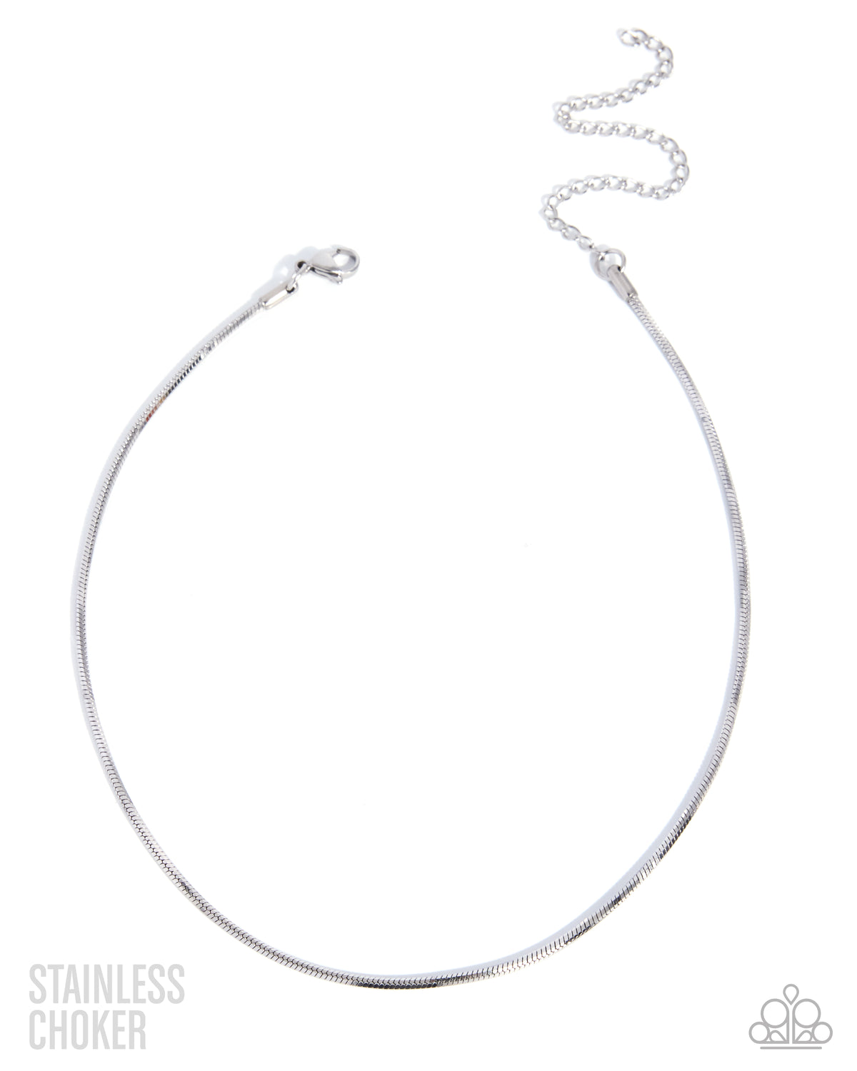 Coiled Celebration Silver Stainless Steel Choker Necklace - Paparazzi Accessories- lightbox - CarasShop.com - Paparazzi Jewelry by Cara Jewels