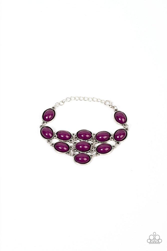 Color Wheel Garden Purple Bracelet - Paparazzi Accessories- lightbox - CarasShop.com - Paparazzi Jewelry by Cara Jewels
