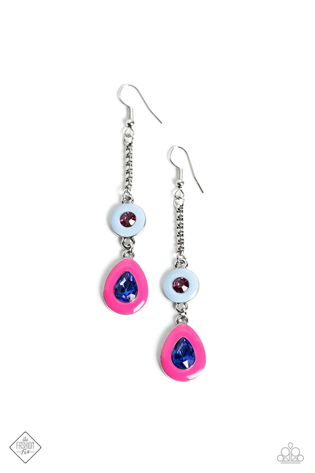 Colorblock Canvas Multi Earrings - Paparazzi Accessories- lightbox - CarasShop.com - Paparazzi Jewelry by Cara Jewels