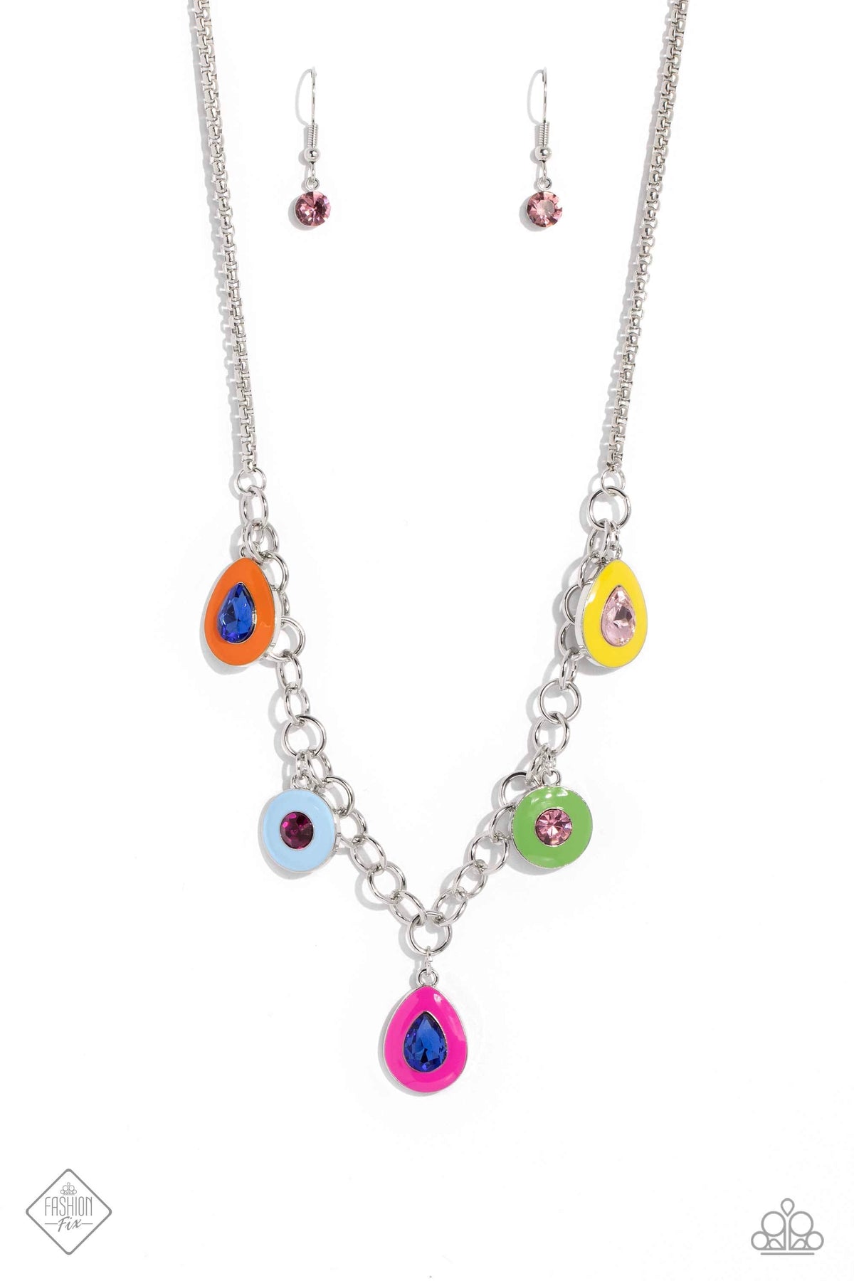 Colorblock Craze Multi Necklace - Paparazzi Accessories- lightbox - CarasShop.com - Paparazzi Jewelry by Cara Jewels