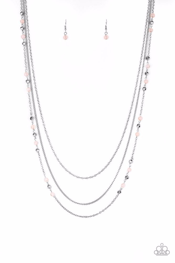 Colorful Cadence Pink Necklace - Paparazzi Accessories- lightbox - CarasShop.com - Paparazzi Jewelry by Cara Jewels