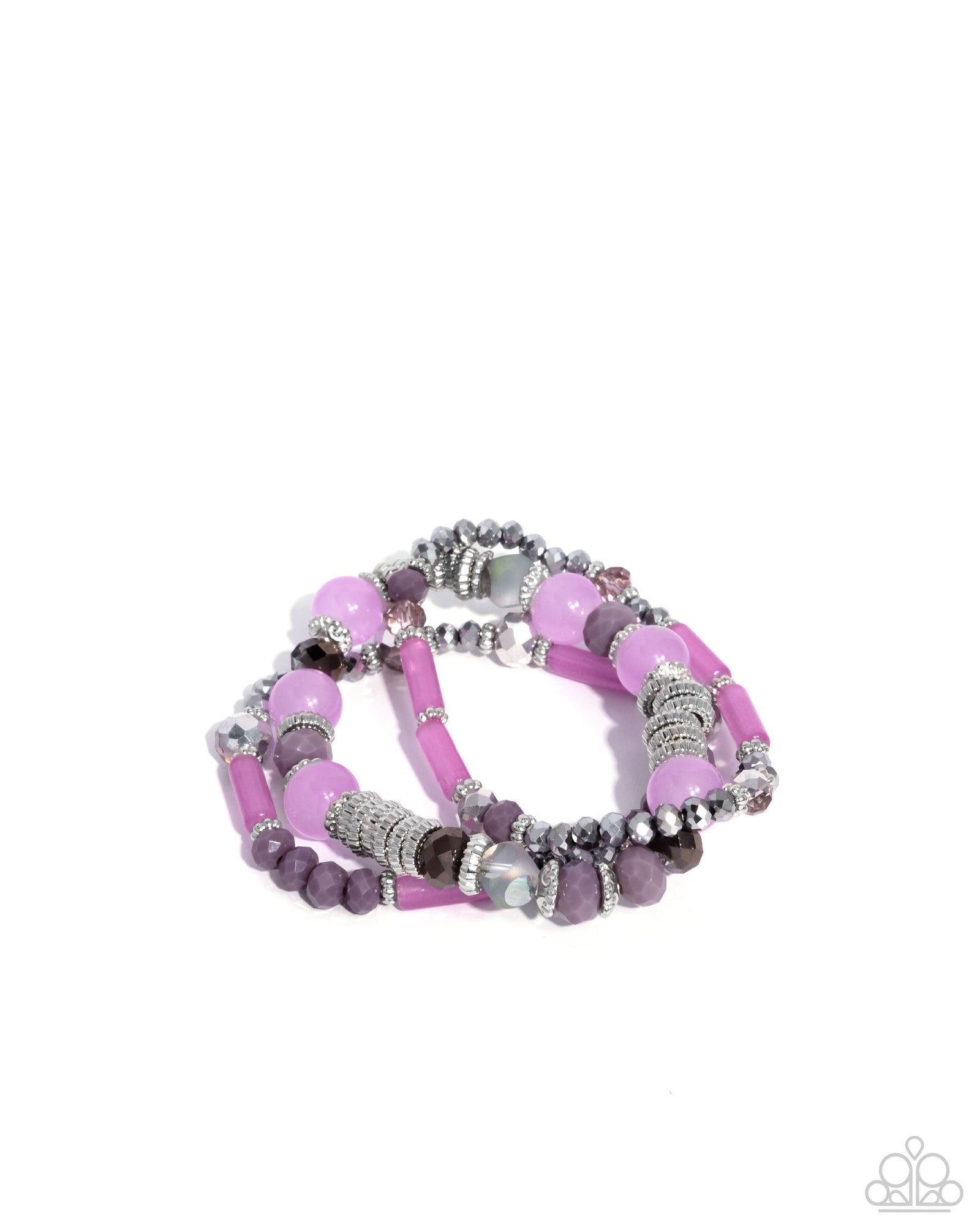 Colorful Conversation Purple Bracelet - Paparazzi Accessories- lightbox - CarasShop.com - Paparazzi Jewelry by Cara Jewels