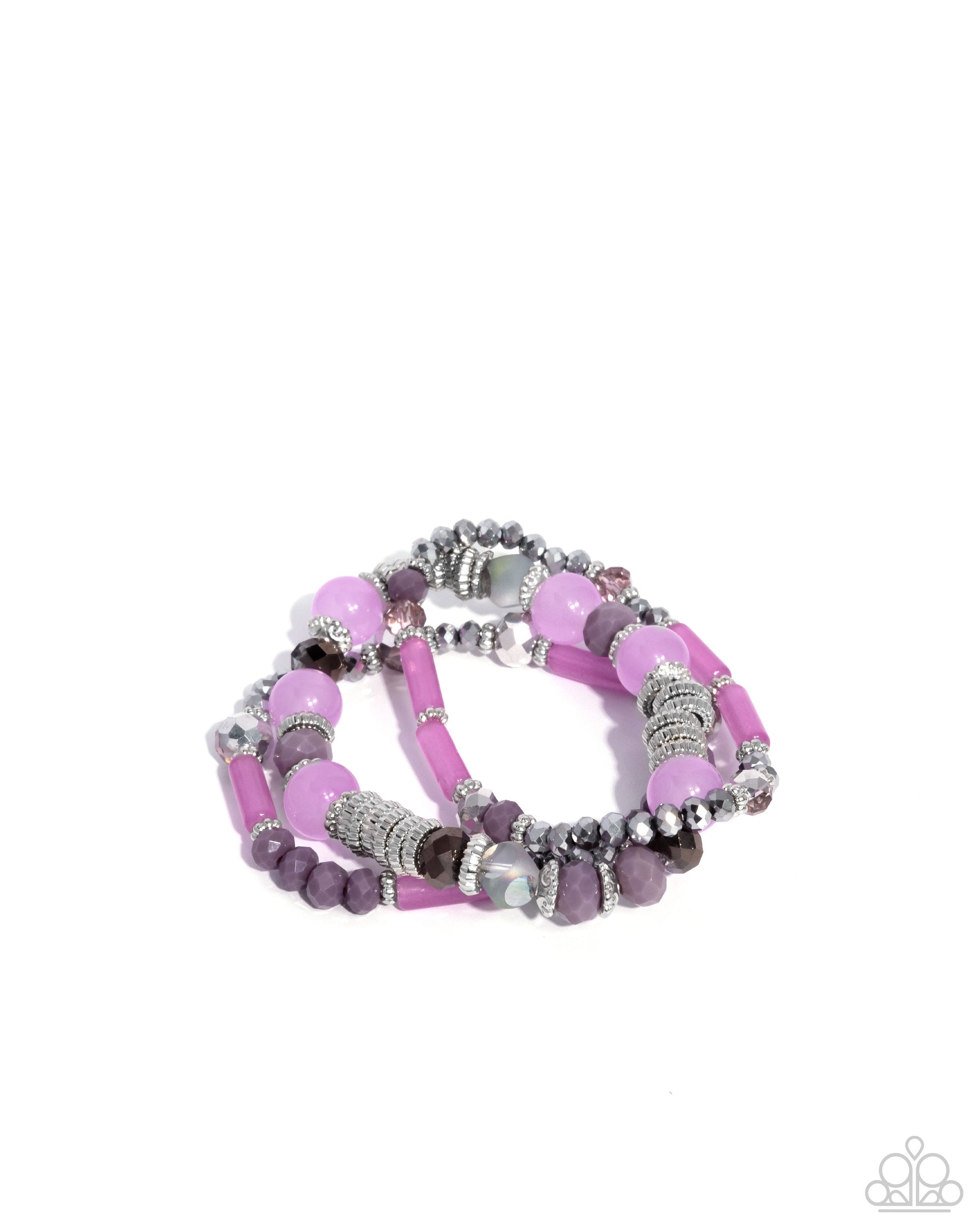 Colorful Conversation Purple Bracelet - Paparazzi Accessories- lightbox - CarasShop.com - Paparazzi Jewelry by Cara Jewels