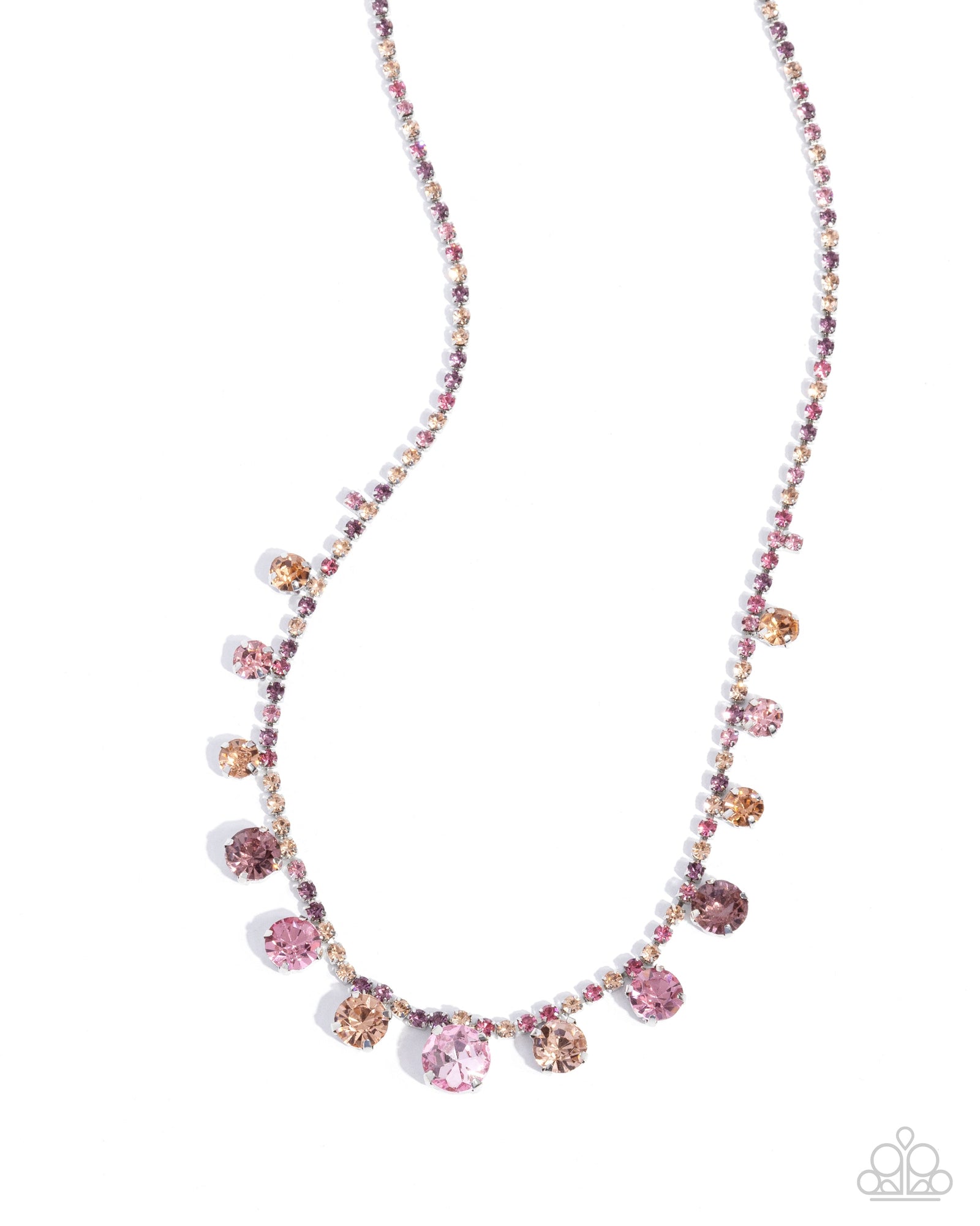 Colorful Countess Pink Rhinestone Necklace - Paparazzi Accessories- lightbox - CarasShop.com - Paparazzi Jewelry by Cara Jewels