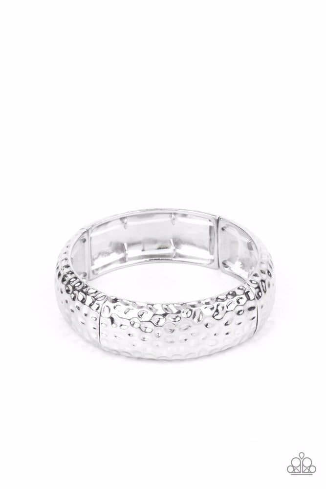 Come Under The Hammer Silver Bracelet - Paparazzi Accessories- lightbox - CarasShop.com - Paparazzi Jewelry by Cara Jewels