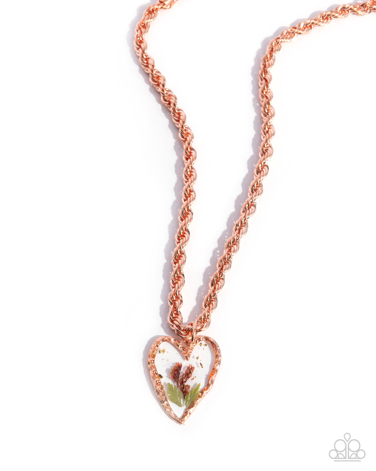 Coming Around Copper Heart Necklace - Paparazzi Accessories- lightbox - CarasShop.com - Paparazzi Jewelry by Cara Jewels