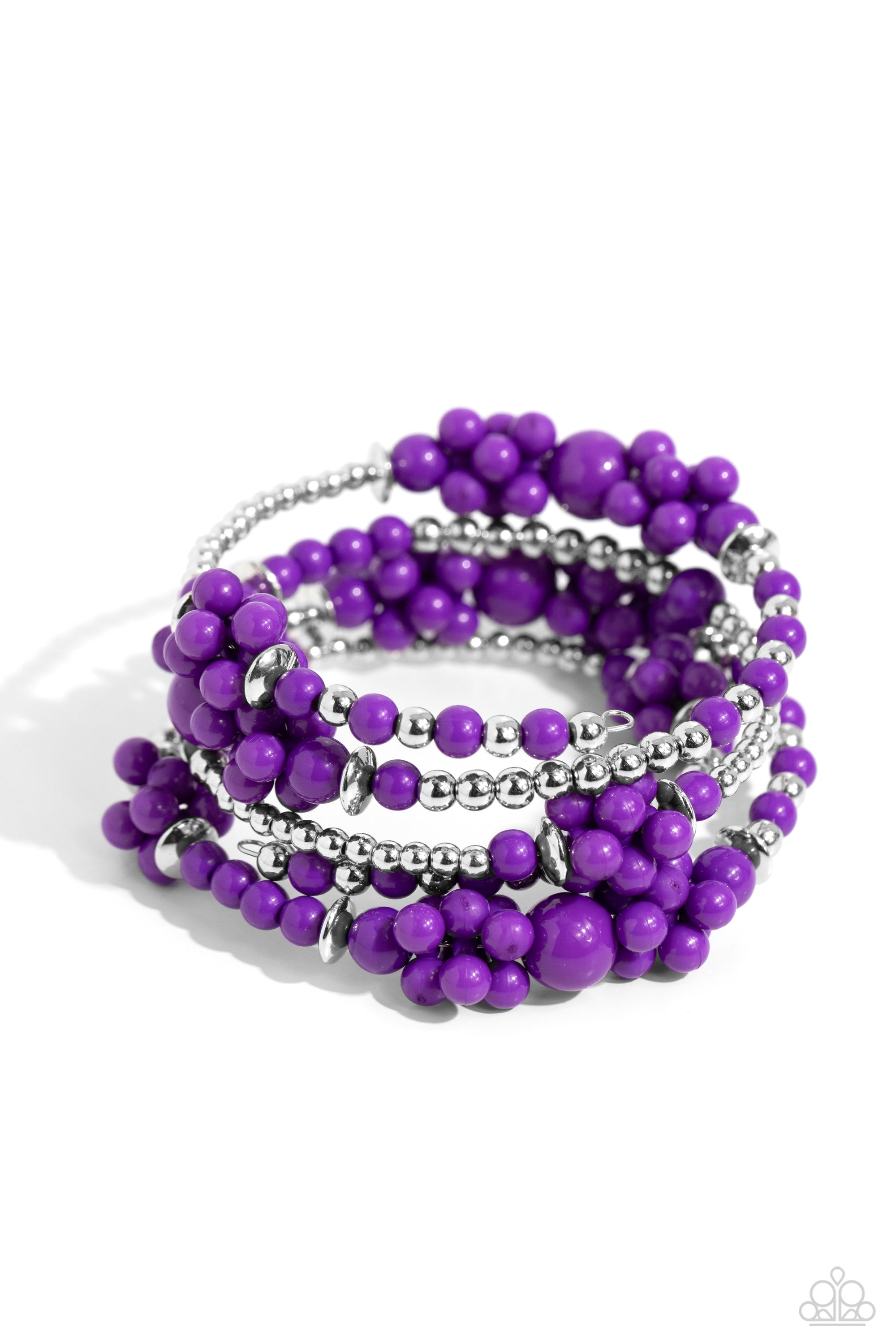 Compelling Clouds Purple Infinity Wrap Bracelet - Paparazzi Accessories- lightbox - CarasShop.com - Paparazzi Jewelry by Cara Jewels