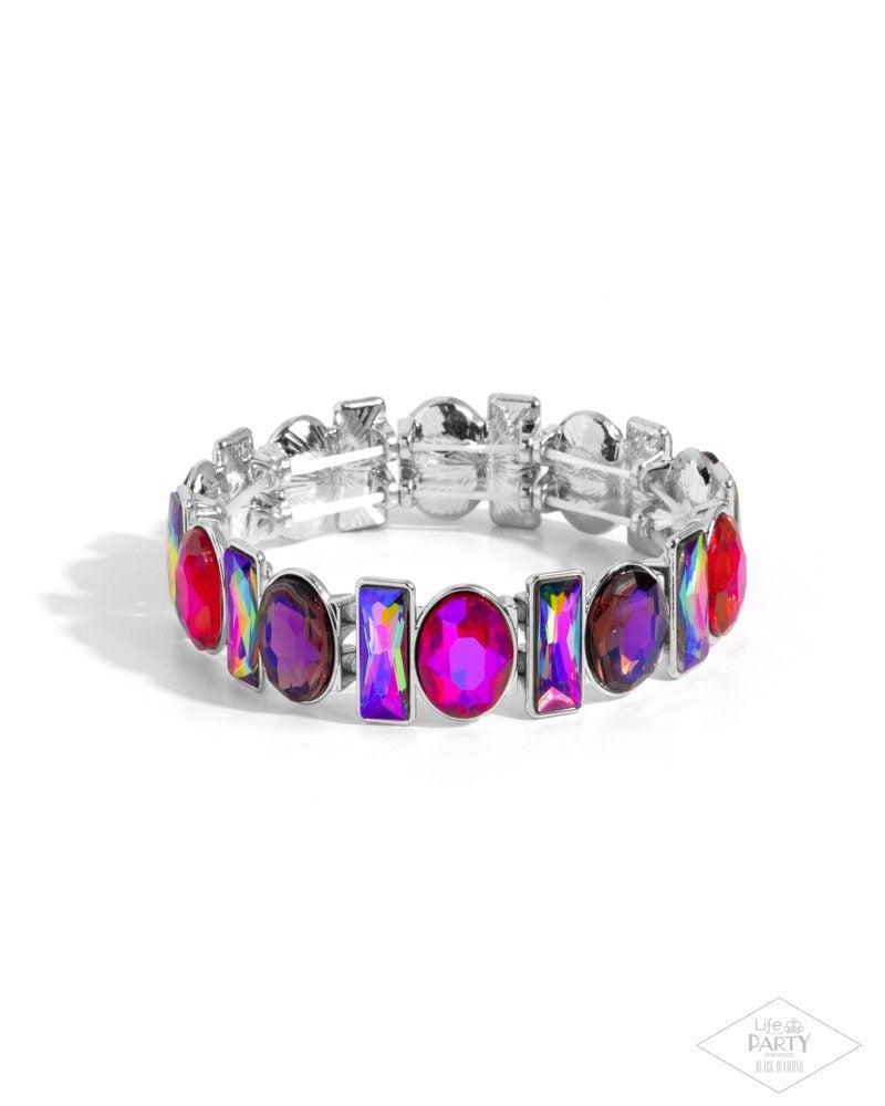 Complimentary Couture Pink Gem Bracelet - Paparazzi Accessories- lightbox - CarasShop.com - Paparazzi Jewelry by Cara Jewels