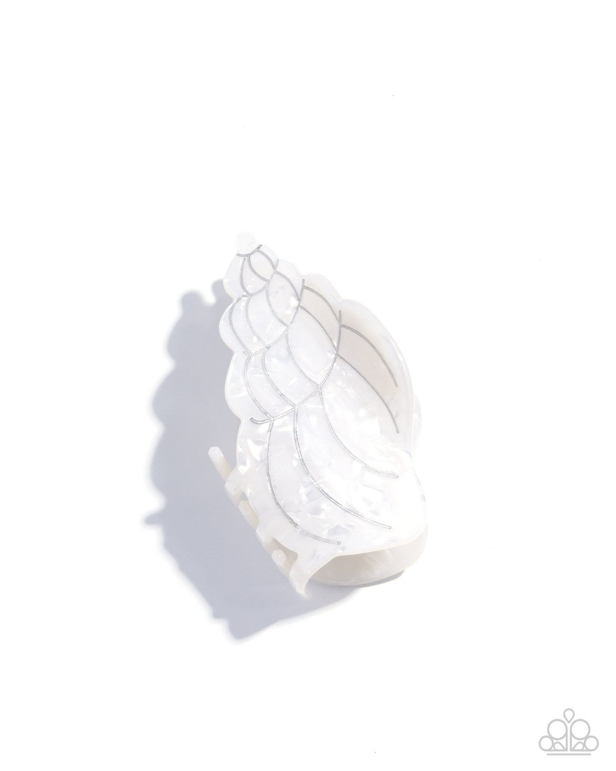 Conch Chic White Hair Clip - Paparazzi Accessories- lightbox - CarasShop.com - Paparazzi Jewelry by Cara Jewels
