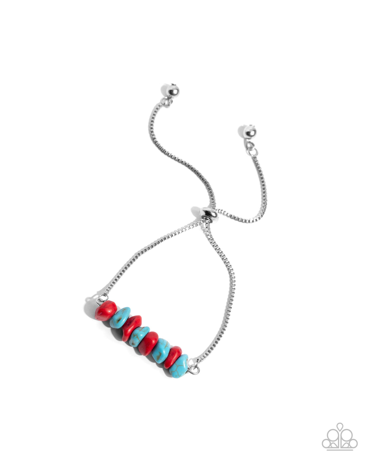 Conquering Canyon Red & Turquoise Stone Bracelet - Paparazzi Accessories- lightbox - CarasShop.com - Paparazzi Jewelry by Cara Jewels