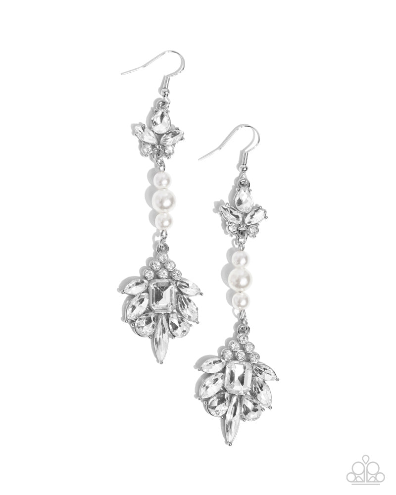 Considerable Captivation White Earrings - Paparazzi Accessories- lightbox - CarasShop.com - Paparazzi Jewelry by Cara Jewels