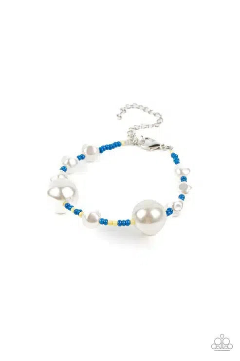 Contemporary Coastline Blue Bracelet - Paparazzi Accessories- lightbox - CarasShop.com - Paparazzi Jewelry by Cara Jewels