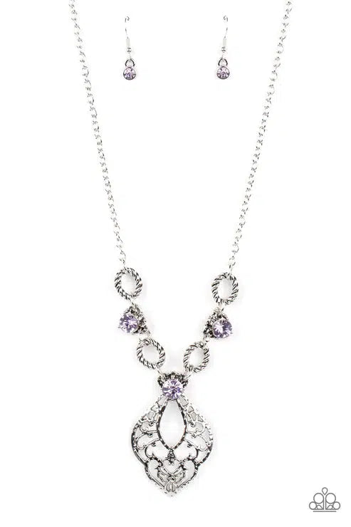 Contemporary Connections Purple Necklace - Paparazzi Accessories- lightbox - CarasShop.com - Paparazzi Jewelry by Cara Jewels